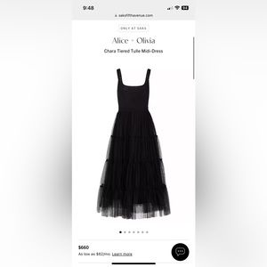Alice & Olivia Chara Tiered Tulle Midi Dress